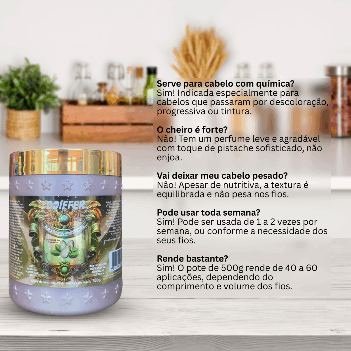 Mascara Pistache 500g Coiffer - Imagem 4