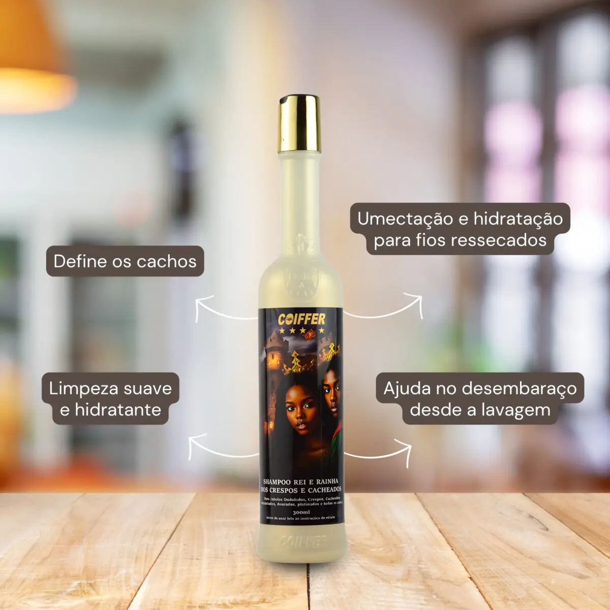 Shampoo Rei E Rainha Crespos e Caheados Coiffer 300Ml - Imagem 2
