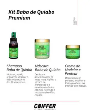 Shampoo Baba De Quiabo Premium  Coiffer 250ML - Imagem 3