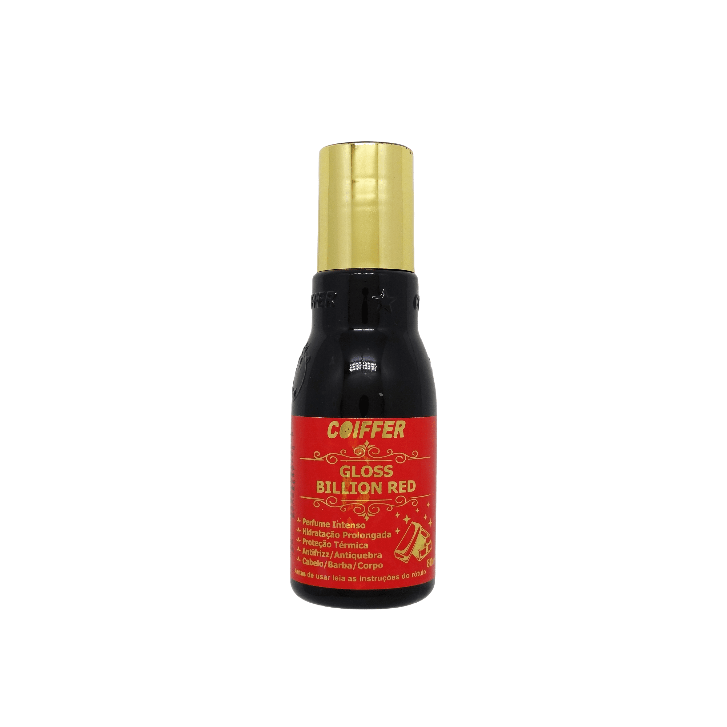 15318880836-gloss-billion-red-80ml-fundo-branco.png Gloss Billion Red Coiffer 80ml Finalizador Cabelo Barba e Corpo - Imagem 1