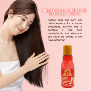 Gloss Red Rose Coiffer 80ml Brilho e Proteção Térmica - Imagem 3